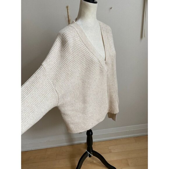 French Connection BNWT "Lana knit" vneck ribbed Sweater women NEW wool - Picture 1 of 3